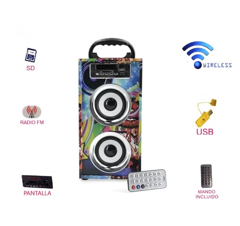 GENERICO Parlante Bluetooth Mp3 Usb Sd Aux Recargable 5w | falabella.com