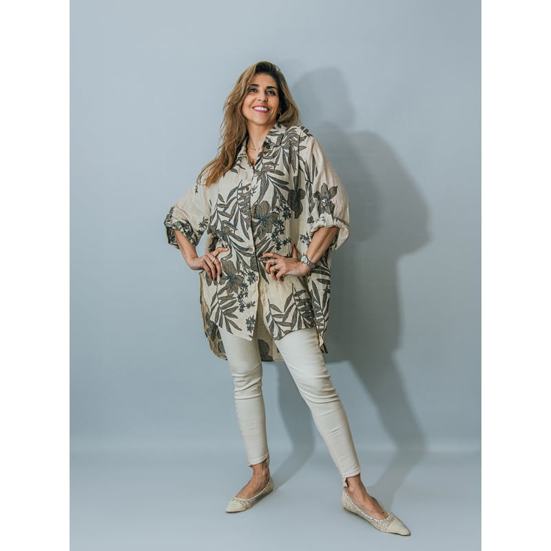 Bluson de Lino con estampado de flores