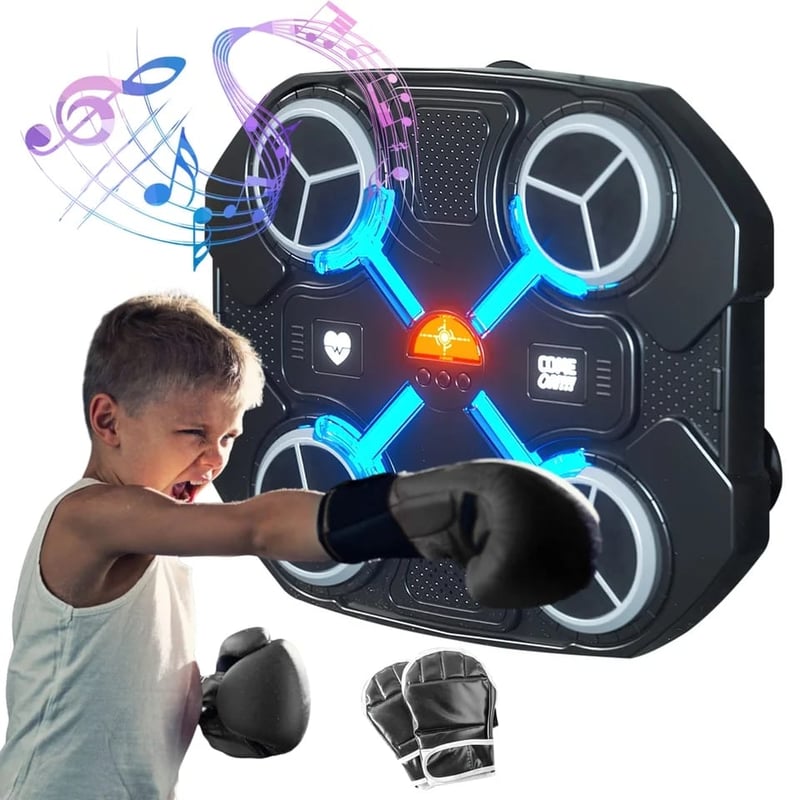 Macchina Da Boxe Musicale Con Bluetooth - Montaggio A Parete, Include Guantoni, Per Casa E Palestra