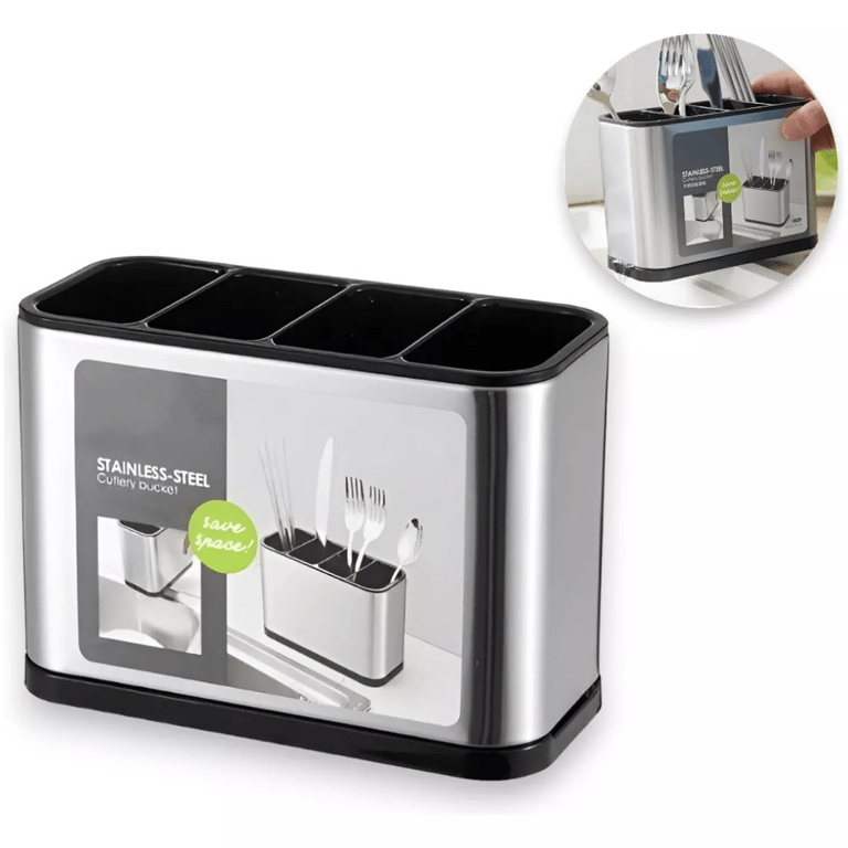 Escurridor De Cubiertos Para Colgar Cromado Cubiertero Pract Color Acero