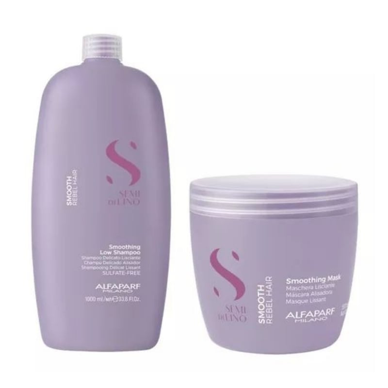 ALFAPARF MILANO - Pack Shampoo Y Máscara Alfaparf Semi Di Lino Smoothing 1L