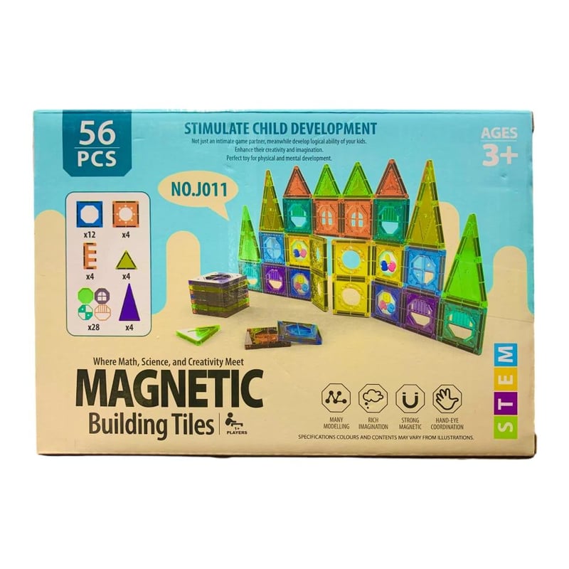 "Juego Magnético Bloques De Construcción Didáctico 56 Pcs"