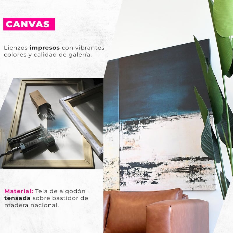RETELA - Canvas Laberinto Fragmentado IV - Multicolor - Enmarcado