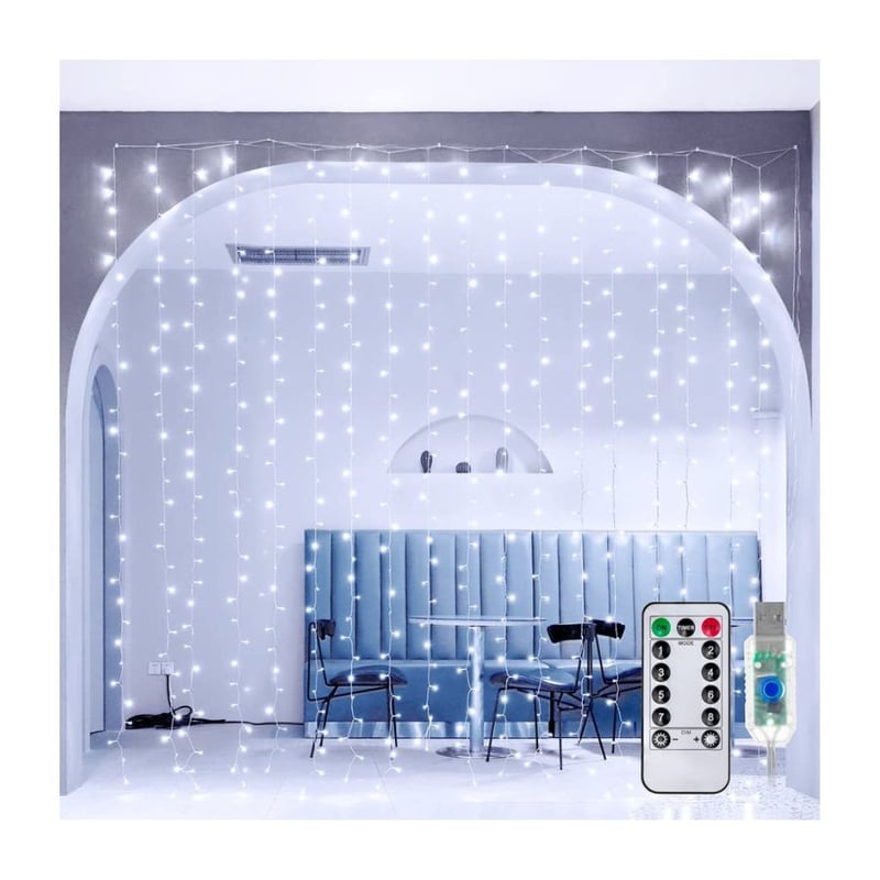 GENERICO Cortina De Luces Led Para Decoración Navidad Blanco