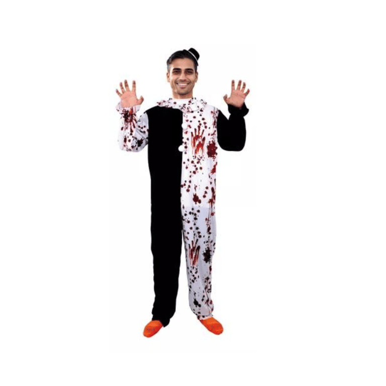 Disfraz De Terrifier Para Adulto – Traje De Art The Clown De Halloween, Payaso Blanco Y Negro Con Máscara Y Cuchillo Falso