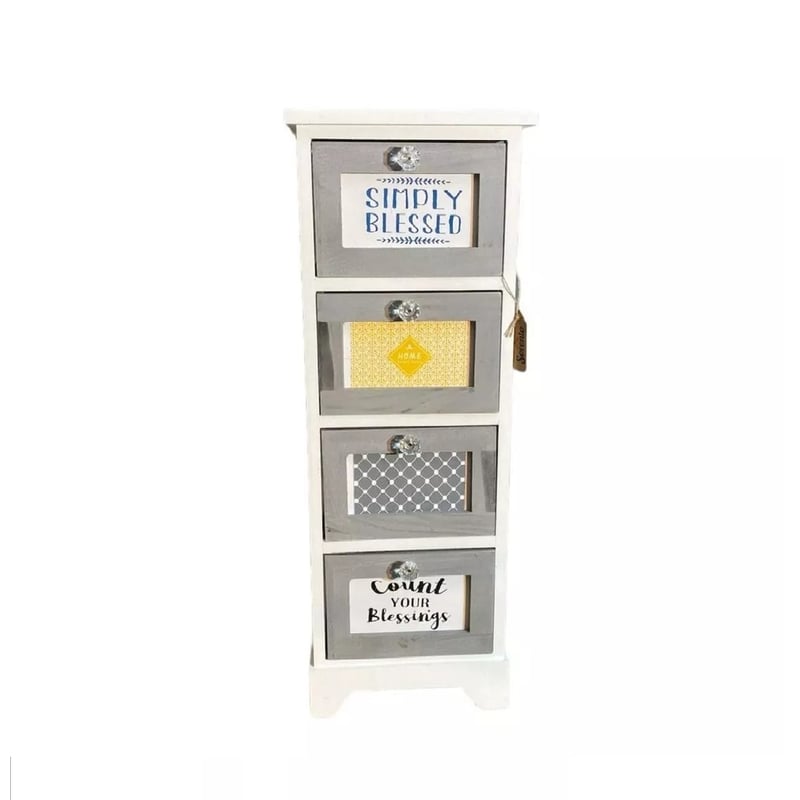 GENERICO Mueble 4 Cajones Color Gris S8033A