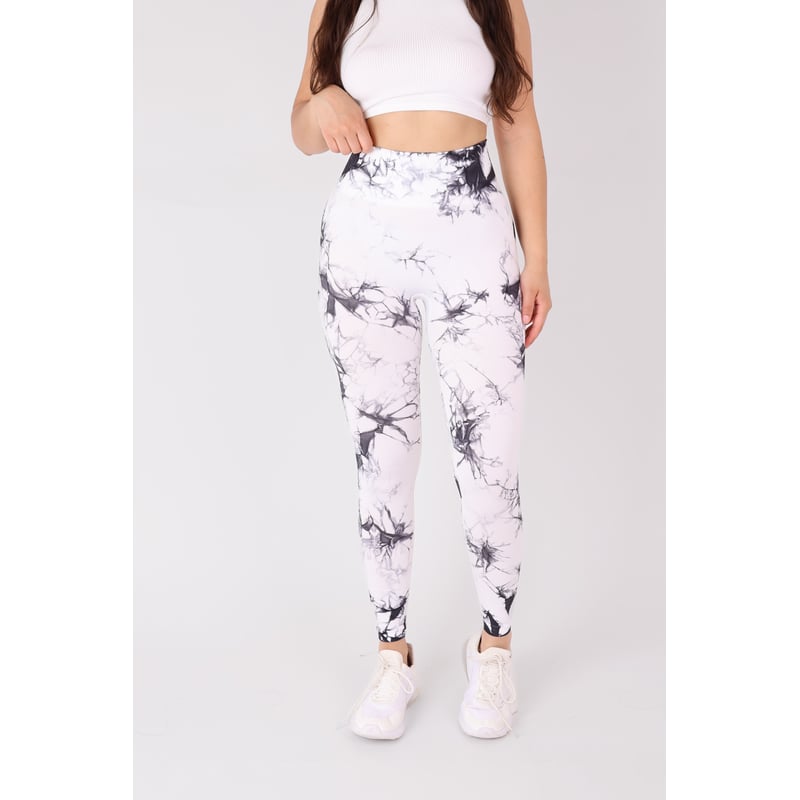 GENERICO - Calza Deportiva Levanta cola Tie dye fondo Blanco Claro Doble push up