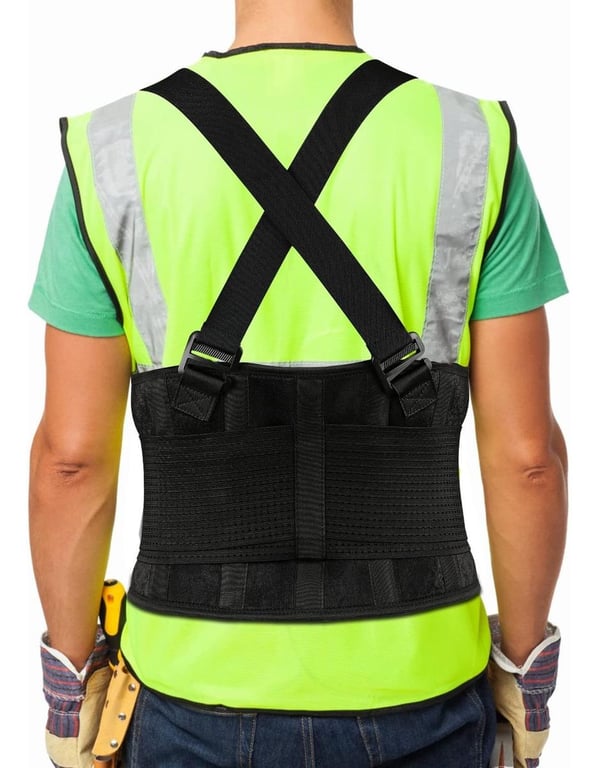 GENERICO Faja Lumbar Laboral Doble para Cargas Pesadas Ergonómica