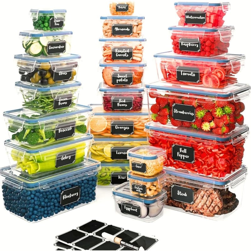 EVERSO 34 Recipientes Container Herméticos Taper Tupper Cocina Tapa ...