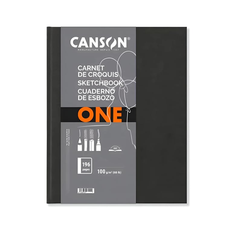 Carnet De Dessin Canson Art Book One - 100 Feuilles 100g/m² - Format 10x15 Cm - Couverture Rigide Texture Toile