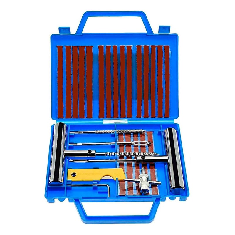 Kit De Reparación De Neumáticos Para Moto - Incluye 3 Bombonas De CO2, Masilla, Herramientas Y Guantes, Compacto Para Emergencias En Carretera