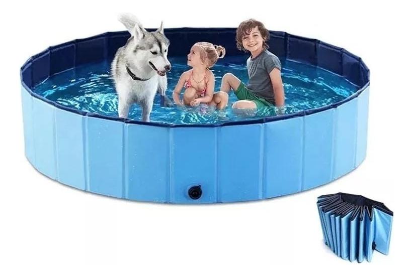 Piscina Plegable Para Perros De 160x30 Cm, Base Antideslizante Y Drenaje Rápido – Ideal Para Mascotas, Baño Y Juego En Exterior (XL)