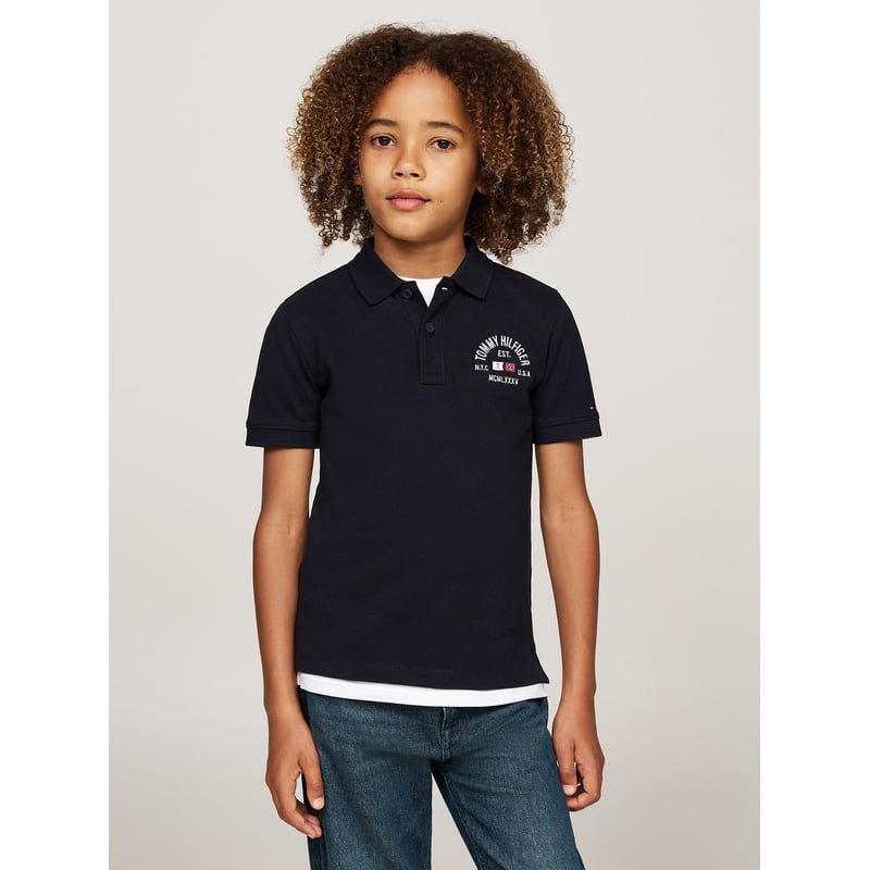 TOMMY HILFIGER - Polo De Niño Logo Flag Regular Fit Azul Tommy Hilfiger