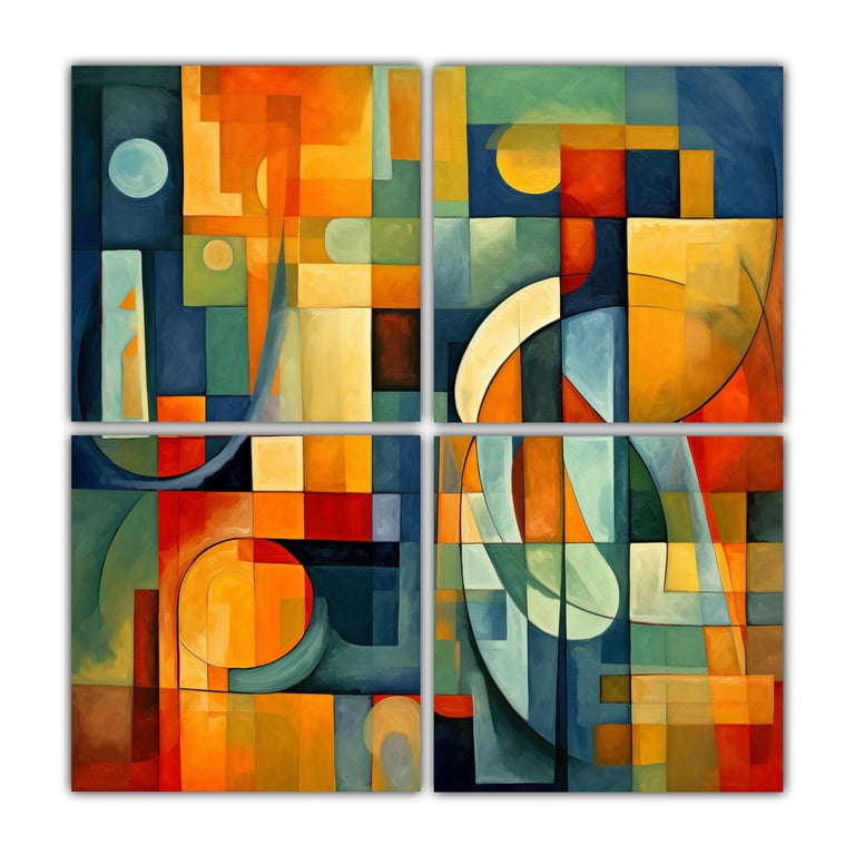 GENERICO Formas Y Figuras Abstractas Modernas De Arte 180x180 Cm ...