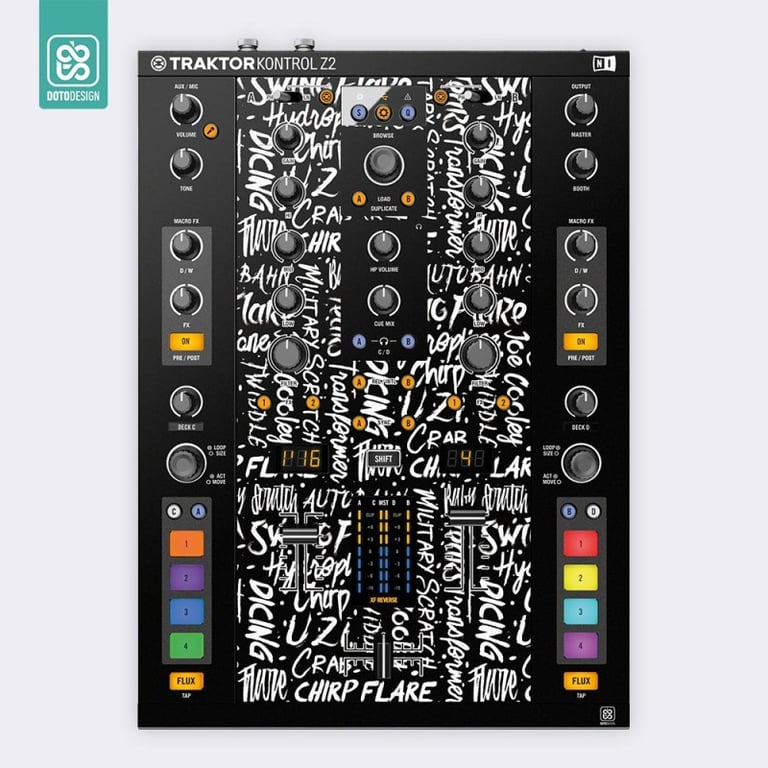 Generico Skin Traktor Kontrol Z2 Scratch Style Negro Doto Design 