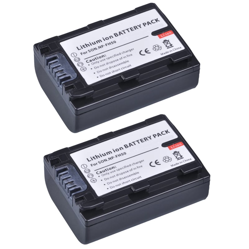 Lot De 2 Batteries NP-FH50 + Chargeur USB LCD Pour Sony