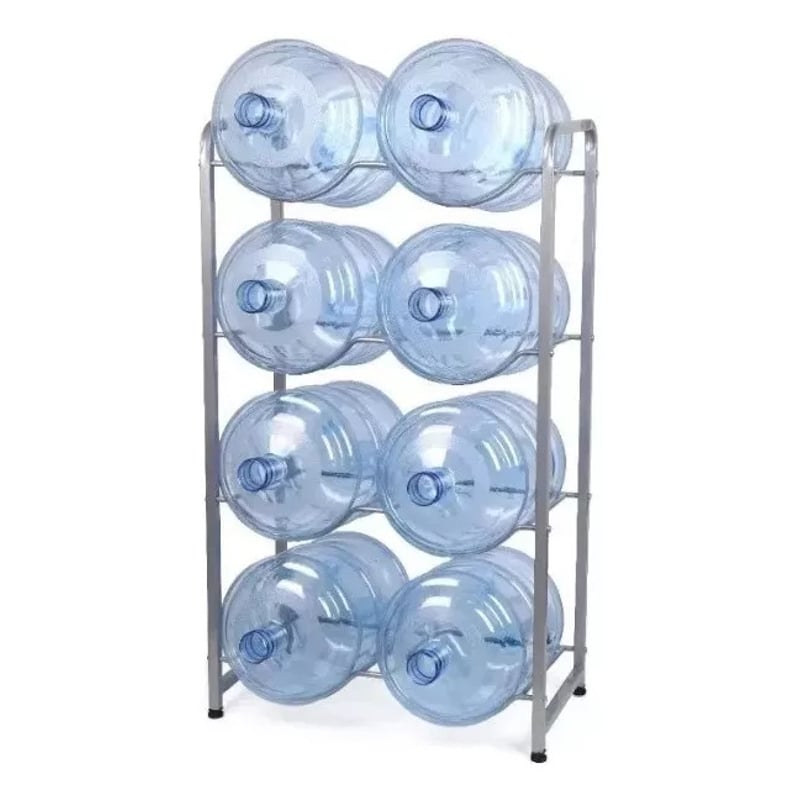 GENERICO Estante Organizador Rack 8 Botellones Bidones Agua 20lts Gris ...