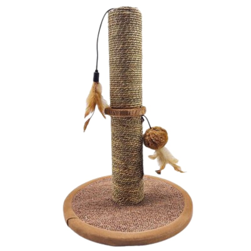 GENERICO - Rascador Vertical Para Gatos Con Base Redonda Juguetes 43Cms