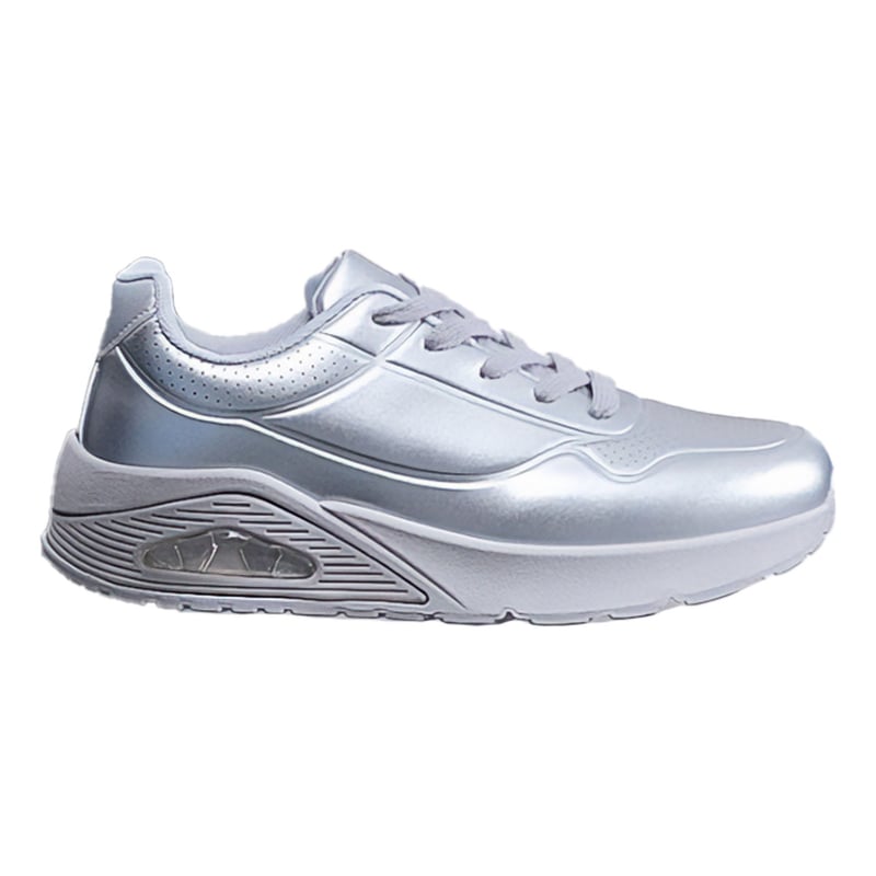ZAPATOS Y ZAPATILLAS - Zapatillas Plateadas Urbanas Casual Modernas Estilo 7623