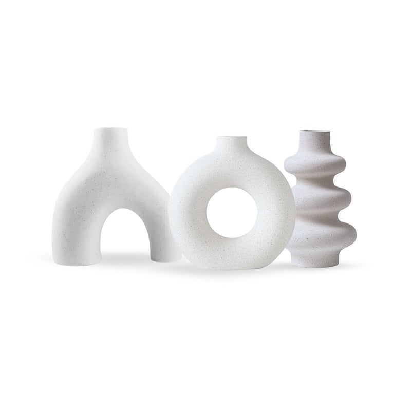 SANTU HOME & DECO - Set 3 Floreros Cerámica Nórdicos