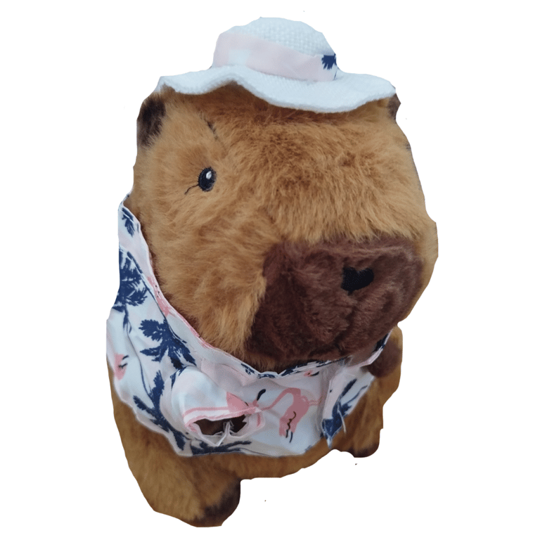 Peluche Capibara 25 Cm In Costume Da Coniglietto Rosa – Morbido E Simpatico, Regalo Per Bambini