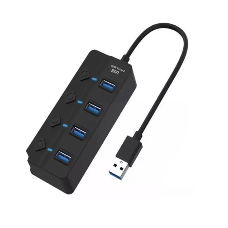 GENERICO - Hub Splitter Usb 3.0 A 4x Usb 3.0 Windows Mac Indicador Led