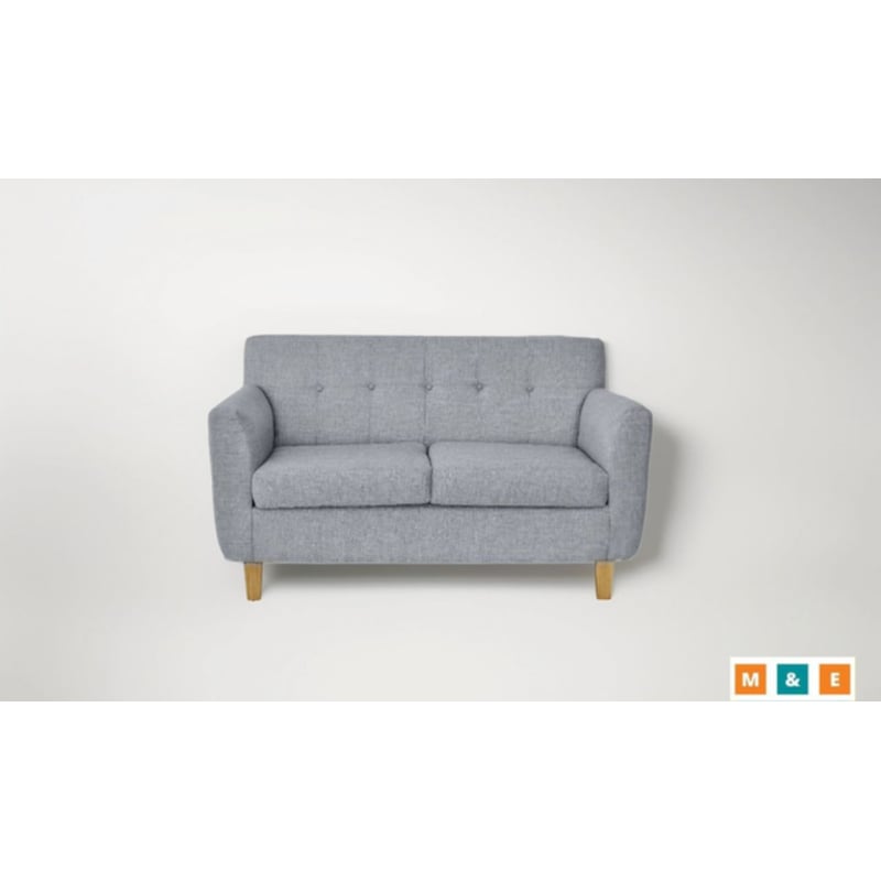 GENERICO - Sofa Barcelona 2 cuerpos Gris / Gratis mesa lateral