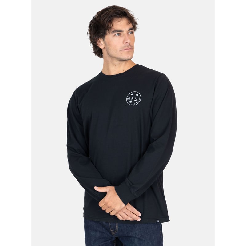 MAUI AND SONS - Polera ML Spray Negro Hombre Maui And Sons - Negro