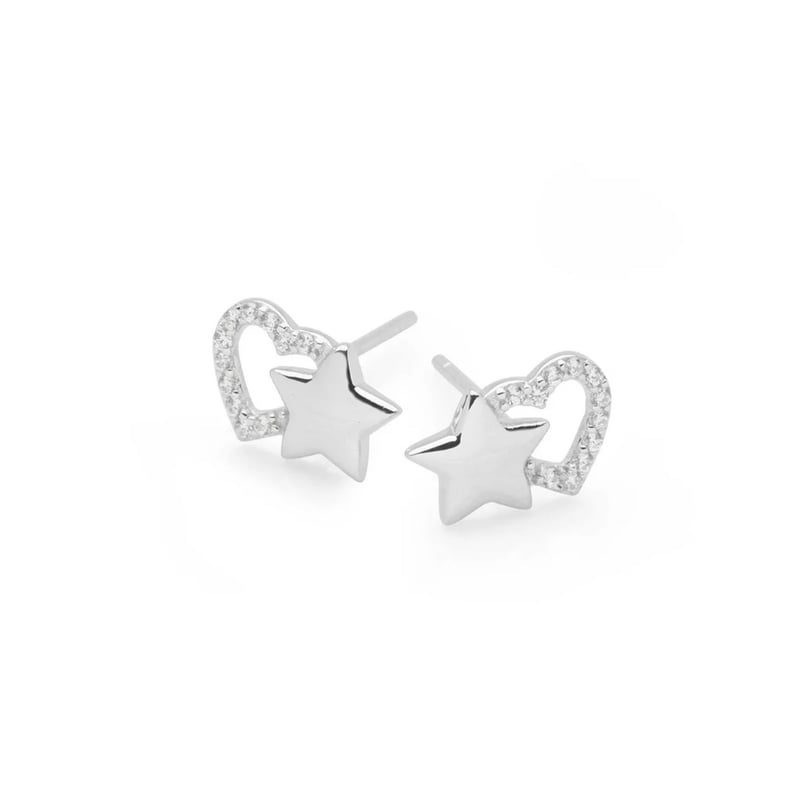 GENERICO - Aros de Plata Corazón de Circones y Estrella