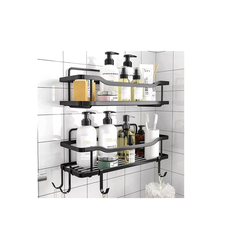 GENERICO - Organizador De Ducha Repisa Baño Adhesivo Set 2 Inoxidable Black