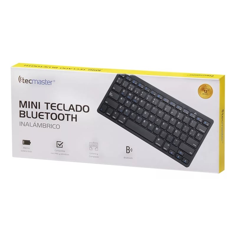 TECMASTER Mini Teclado Bluetooth Tecmaster Negro Idioma Español ...