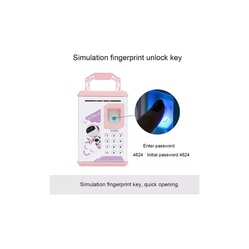 GENERICO - Alcancía para niño robot bodyguard caja fuerte juguete rosa