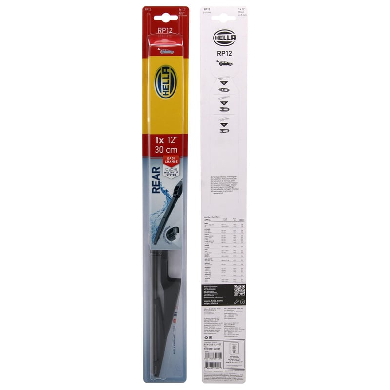 HELLA - Plumilla Hella Trasera 14 Pulgadas 35 Cm Con Adaptadores
