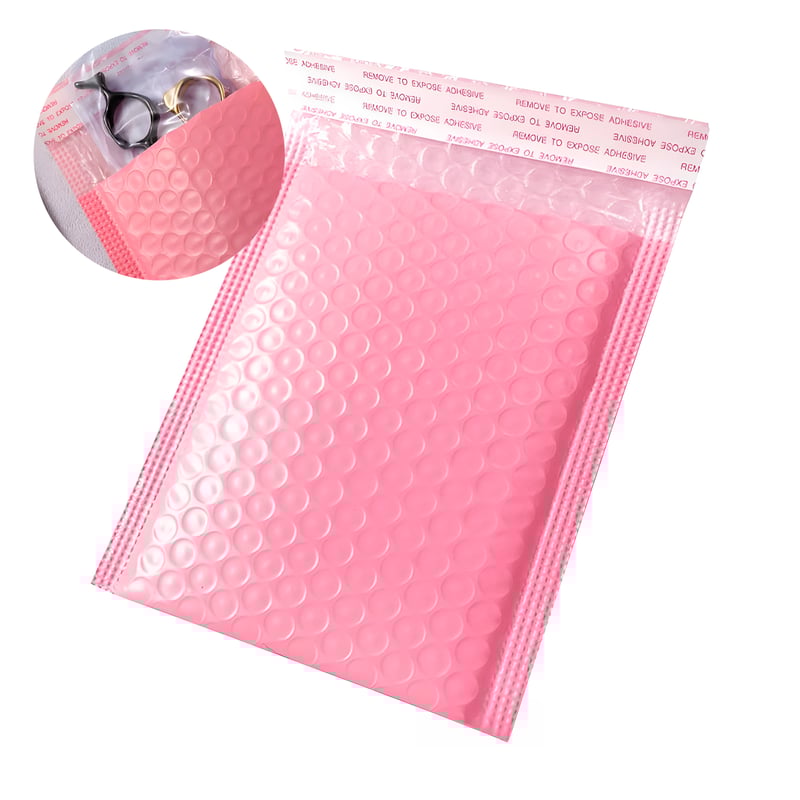GENERICO - 60 Bolsas De Burbujas Embalaje Polietileno Rosa 22X30X4CM