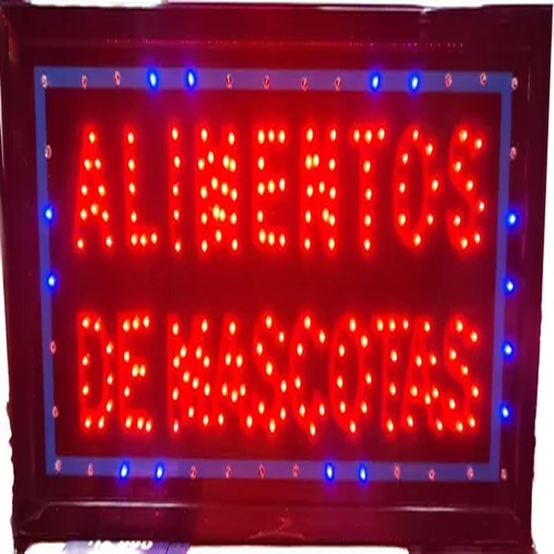 BIGBAMSPACE - Letreros Led Luminoso Alimentos De Mascotas 48x25cm