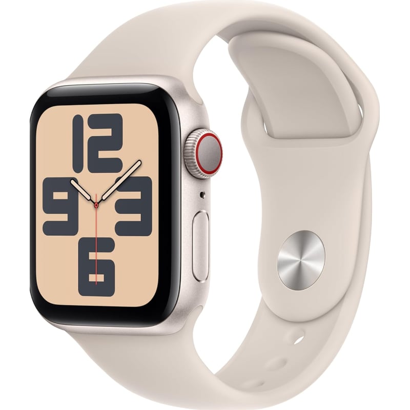 APPLE - Apple Watch SE 2024 GPS 40mm Starlight Aluminum Sport Band S/M