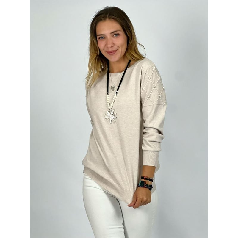 ENIGMATICA BOUTIQUE - Sweater Lana Suave Manga Empuñada Gris