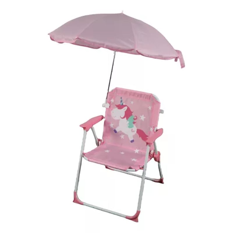 GENERICO - Silla plegable para camping animales niños con sombrilla rosada