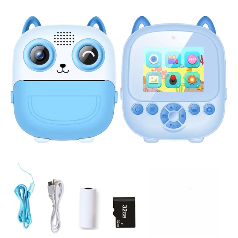 GENERICO - CAMARA FOTOGRAFICA PARA NIÑOS CON IMPRESION INSTANTANEA AZUL