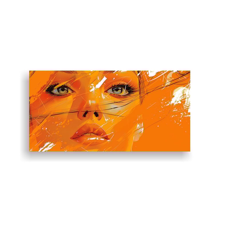 GENERICO - Cuadro Cómic Vanguardia Formas Naranja 80x40 Cm