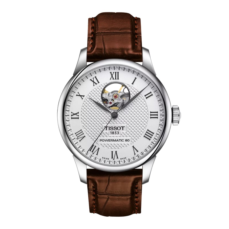 TISSOT - Reloj Tissot Le Locle Open Heart Cuero