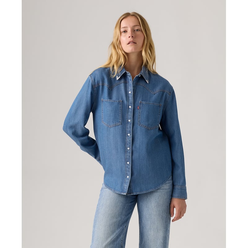 LEVIS - Camisa Mujer Teodora Western Azul Levis