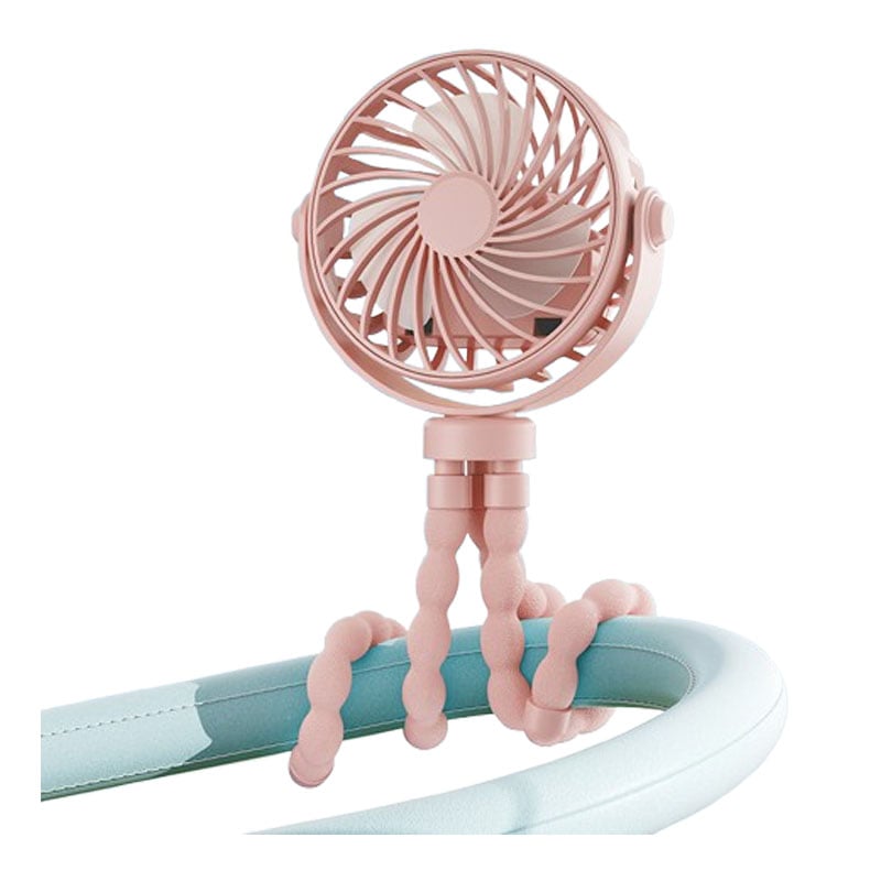 DANWEILE - Ventilador portátil para cochecito de viaje rotación de 360° - Rosa