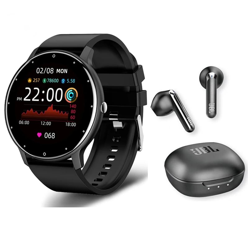 JBL - JBL T280 Tws Audífonos-Negro y Toumi Watch Fit 2-B Reloj inteligente