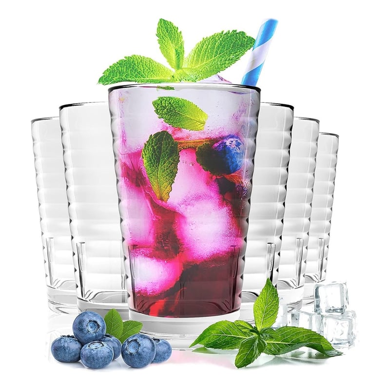 GENERICO - Set 6 Vasos De Vidrio 350ml Vasos Vidrio Jugo Juego De Vasos