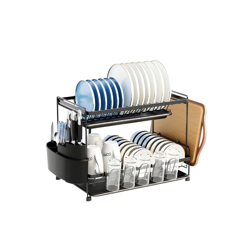 GENERICO - Secador Escurridor Loza Platos 2 Niveles Organizador Cocina