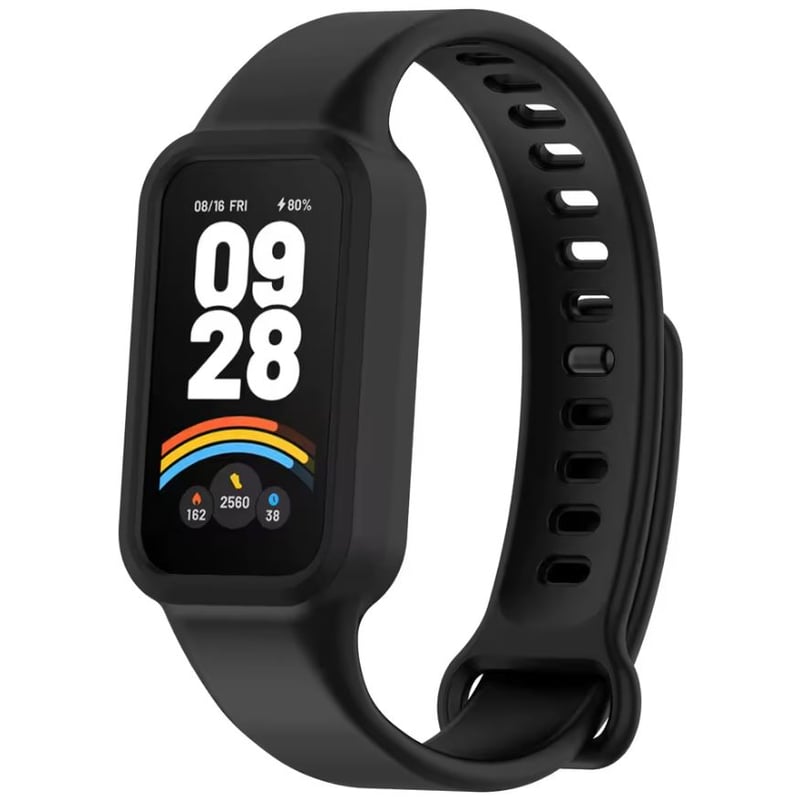 GENERICO - Correa Silicona Para Xiaomi Smart Band 9 Active Negra