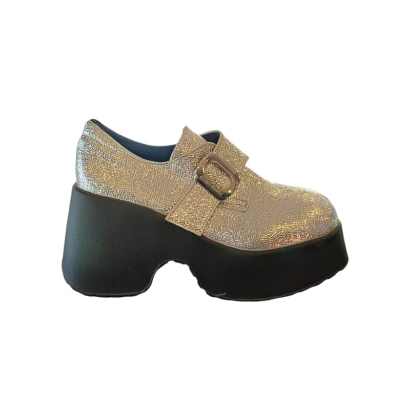HERIEL - Zapato Plateado Plataforma Mujer