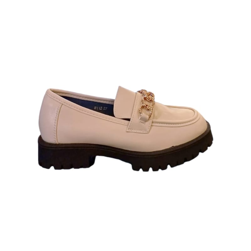 HERIEL - Mocasín Blanco Plataforma Charol