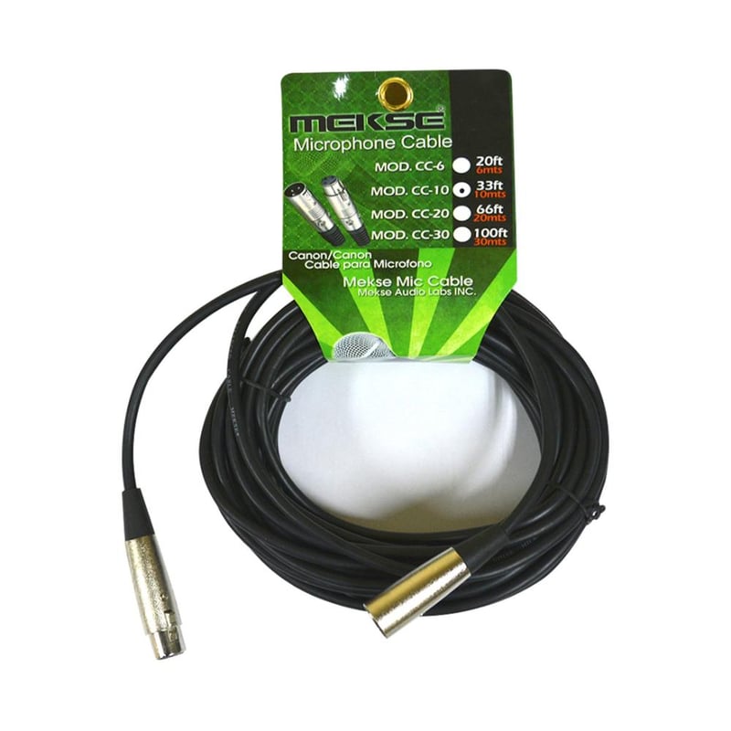 MEKSE - Cable micrófono XLR MXLR H 10 Metros A3M-A3F